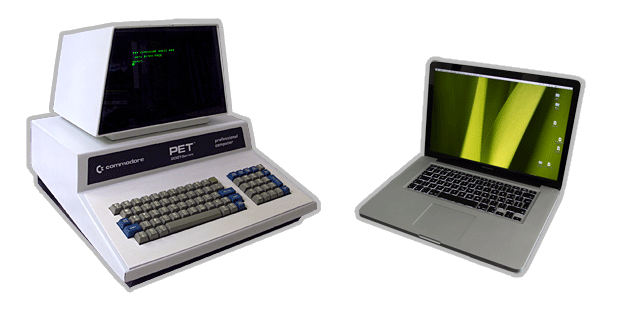 Computer PET 2001 und MacBook Pro